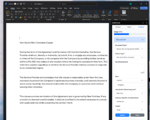DraftCheck ClauseCraft AI drafting tool interface